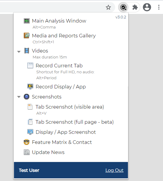 webQsee popup actions